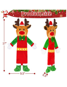 Paquete de 3 Juguetes Navideños para Perros Yoochee - Reno, Pingüino, Oso 2