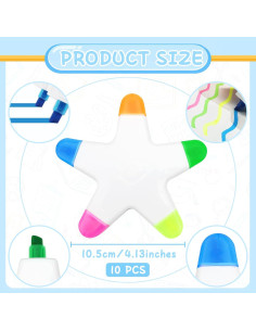 10 Marcadores Estrella Fluorescentes SAYAYA 5-en-1 Multicolor 2