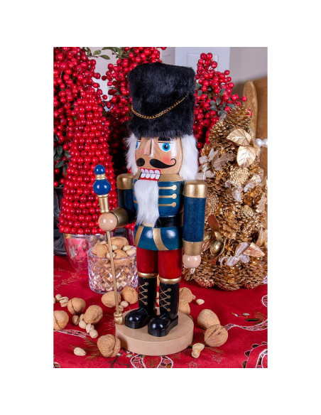 Cascanueces de Madera Tradicional Clever Creations 43 cm Azul Cascanueces de Madera Tradicional Clever Creations 43 cm Azul