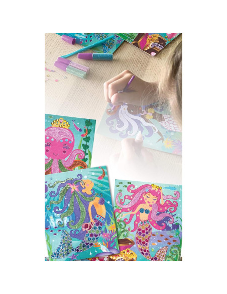 Kit de Arte con Brillo y Foil BOX CANDIY Sirenas 4 Piezas