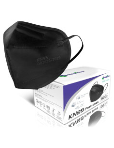 Mascarillas desechables KN95 Medtecs 50 unidades - Negro