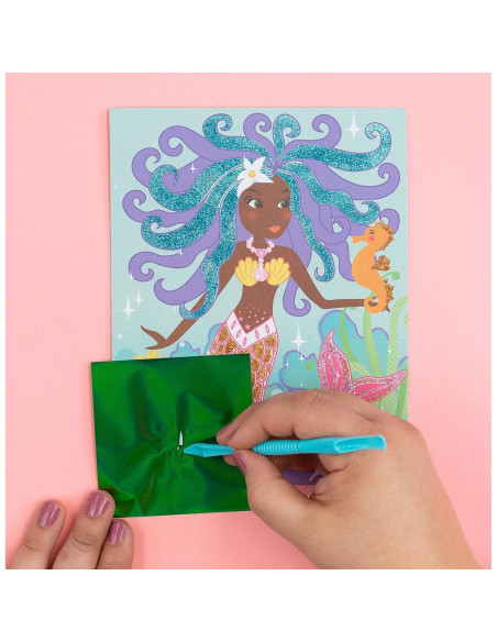 Kit de Arte con Brillo y Foil BOX CANDIY Sirenas 4 Piezas