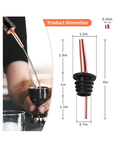 Vertedores de Licor SuproBarware Acero Inoxidable 24 Piezas