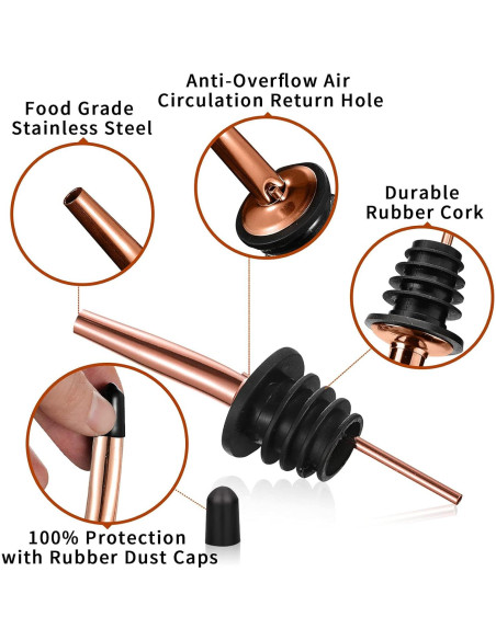 Vertedores de Licor SuproBarware Acero Inoxidable 24 Piezas