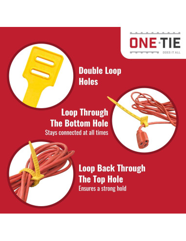 Bridas Reutilizables ONE TIE 20.32 cm Verde - 10 Piezas