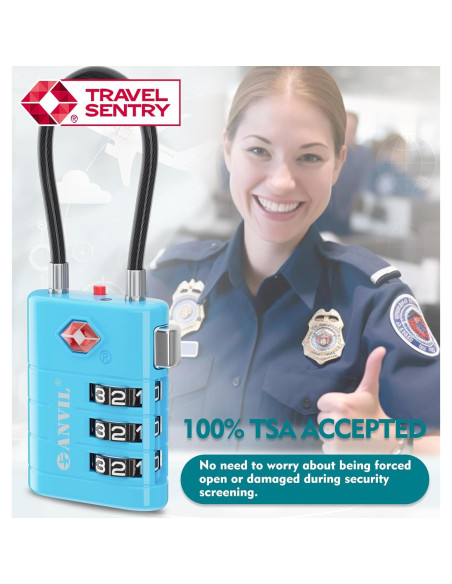 Candado de Combinación TSA ANVIL 23021 - Alta Seguridad para Equipaje Candado de Combinación TSA ANVIL 23021 - Alta Seguridad para Equipaje