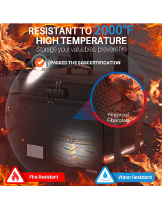 Caja de Documentos a Prueba de Fuego ELOBOON Negra 39.37x30.99x33.02cm 2