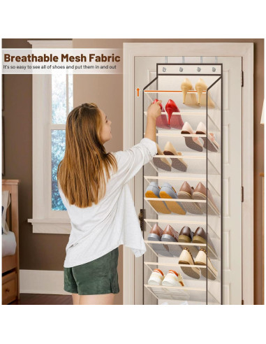 Organizador de Zapatos sobre la Puerta MISSLO 12 Niveles Beige