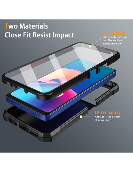 Carcasa Híbrida TJS para TCL 50 XE 5G y NXTPAPER 5G - Negro