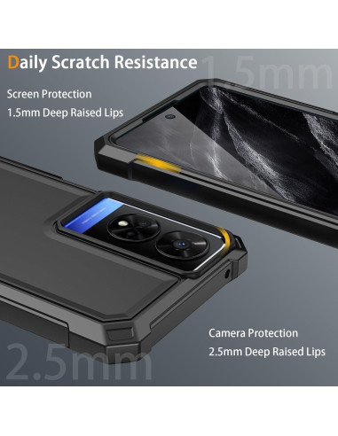 Carcasa Híbrida TJS para TCL 50 XE 5G y NXTPAPER 5G - Negro