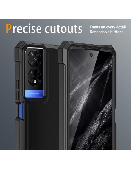 Carcasa Híbrida TJS para TCL 50 XE 5G y NXTPAPER 5G - Negro