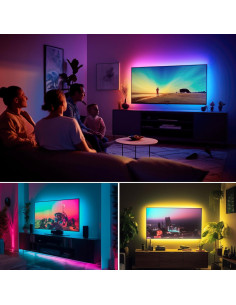 Luz LED de Fondo Maylit ICRGB 2.5m para TV 24-60" Bluetooth 2