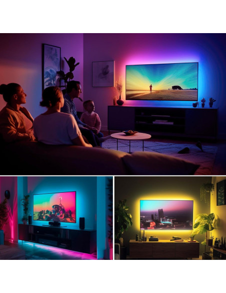 Luz LED de Fondo Maylit ICRGB 2.5m para TV 24-60" Bluetooth