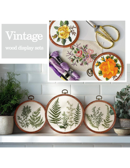 Aros de Bordado Redondos DoubleFill 9 Pcs 9-13.5 cm Madera Aros de Bordado Redondos DoubleFill 9 Pcs 9-13.5 cm Madera