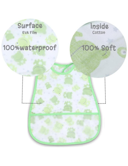 Baberos impermeables 4pack para bebés 6-36 meses - Lavables Baberos impermeables 4pack para bebés 6-36 meses - Lavables