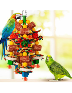 Juguetes para Aves YIXUND - Masticar Mazorca Natural Colorido 2