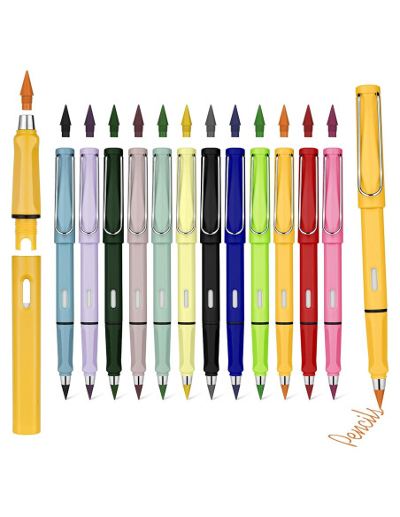 Lápiz Sin Tinta Ainiv, 12 Juegos Coloridos Reutilizables 0.5mm