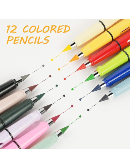 Lápiz Sin Tinta Ainiv, 12 Juegos Coloridos Reutilizables 0.5mm