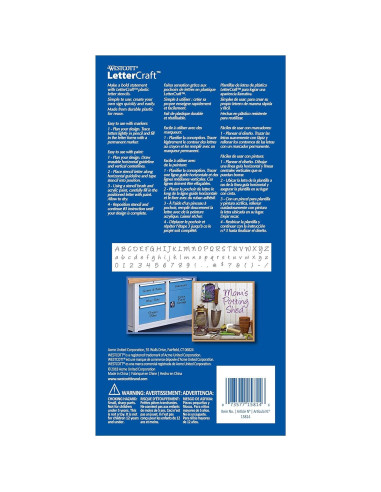 Plantilla LetterCraft Westcott Fuente Angelina Script 3 cm