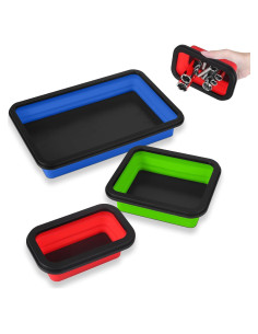 Juego de Bandejas Magnéticas Plegables Jebousike 3 Piezas Silicona