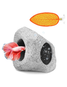 Decoración Acuario VOXGET Cueva Roca con Hamaca para Betta