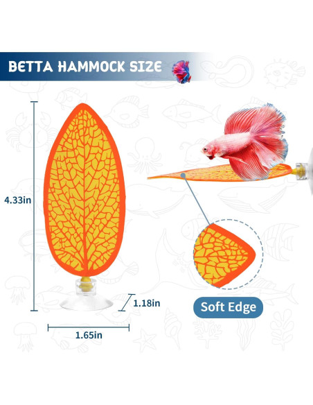 Decoración Acuario VOXGET Cueva Roca con Hamaca para Betta