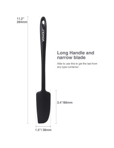Espátula de Silicona Vovoly 28 cm Resistente al Calor Negra 2