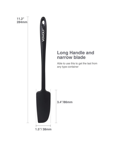 Espátula de Silicona Vovoly 28 cm Resistente al Calor Negra