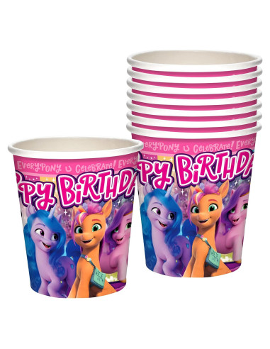 Tazas de Papel My Little Pony Regalos de Tesoros 9 oz 8 Unidades