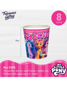 Tazas de Papel My Little Pony Regalos de Tesoros 9 oz 8 Unidades 2