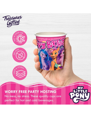 Tazas de Papel My Little Pony Regalos de Tesoros 9 oz 8 Unidades