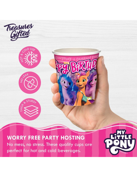 Tazas de Papel My Little Pony Regalos de Tesoros 9 oz 8 Unidades