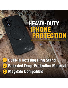 Anillo Magnético Rotatable 360 DEWALT para iPhone 16 Negro 2