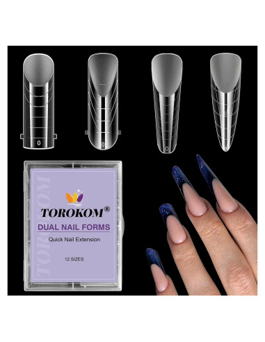Moldes de Uñas Duales TOROKOM 96 PCS para Gel de Extensión