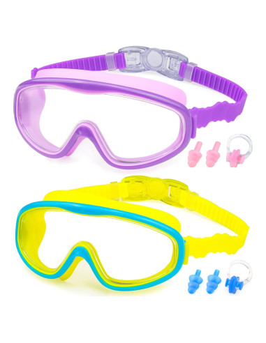 Gafas de natación KAILIMENG para niños, 2 paquetes, anti-vaho