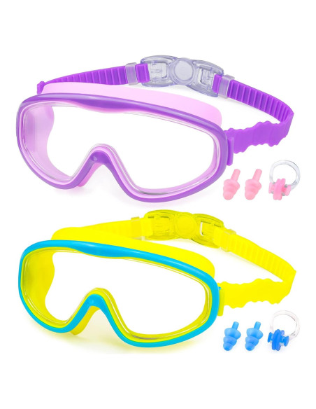 Gafas de natación KAILIMENG para niños, 2 paquetes, anti-vaho