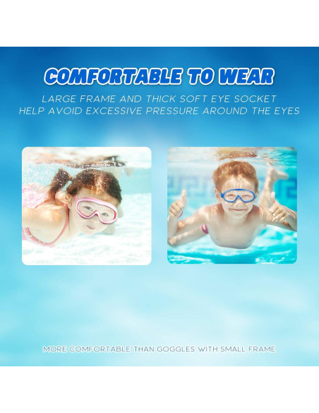 Gafas de natación KAILIMENG para niños, 2 paquetes, anti-vaho