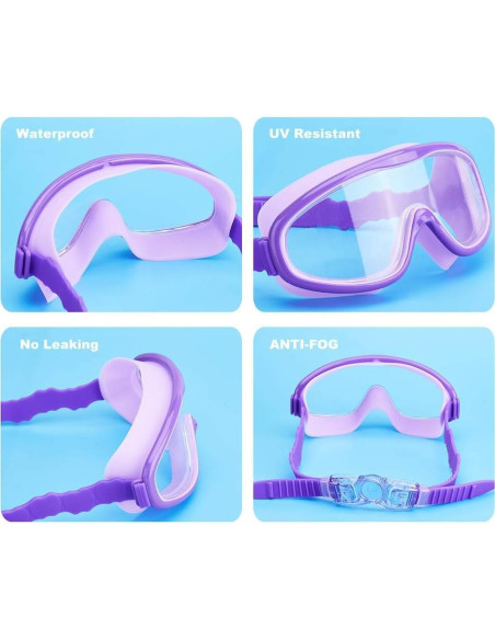 Gafas de natación KAILIMENG para niños, 2 paquetes, anti-vaho
