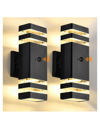 Luces de Pared Exteriores DASTOR con Sensor de Movimiento 2 Paquete