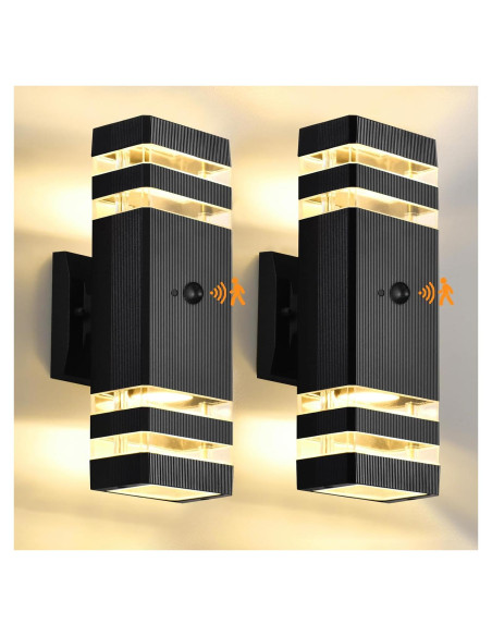 Luces de Pared Exteriores DASTOR con Sensor de Movimiento 2 Paquete
