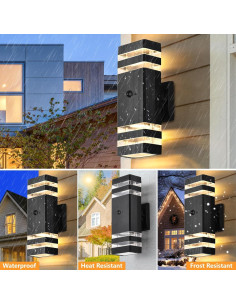 Luces de Pared Exteriores DASTOR con Sensor de Movimiento 2 Paquete 2