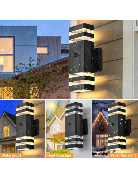 Luces de Pared Exteriores DASTOR con Sensor de Movimiento 2 Paquete