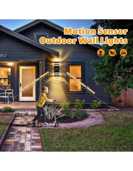 Luces de Pared Exteriores DASTOR con Sensor de Movimiento 2 Paquete
