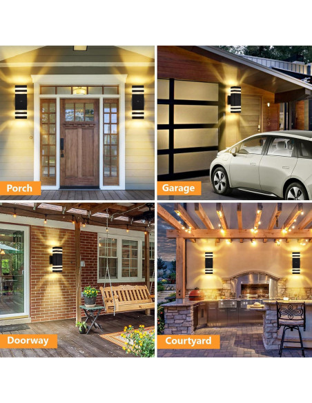 Luces de Pared Exteriores DASTOR con Sensor de Movimiento 2 Paquete