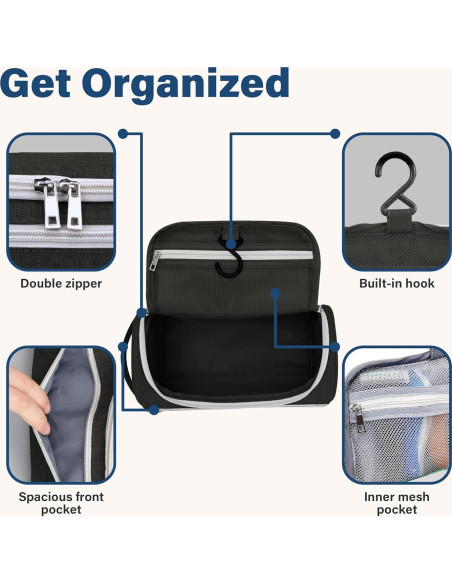 Bolsa de Aseo de Viaje Pantheon Negra - Organizador Unisex