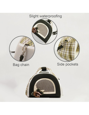 Bolsa de Viaje para Cobayas ABLAZEZAI Negra 24.6x17x19.1 cm