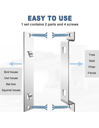 Soporte para Casa de Aves LONIKSTEP 4 Piezas Metal Galvanizado