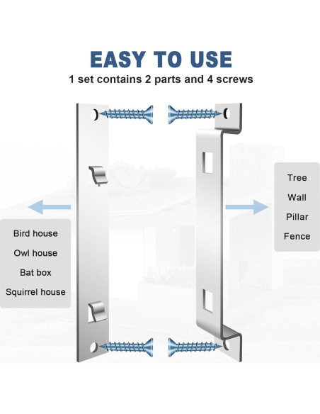 Soporte para Casa de Aves LONIKSTEP 4 Piezas Metal Galvanizado