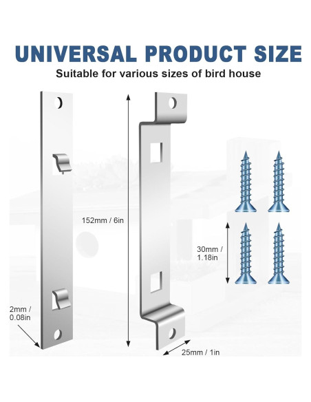 Soporte para Casa de Aves LONIKSTEP 4 Piezas Metal Galvanizado
