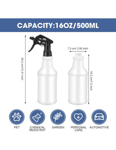 Paquete de 10 Botellas de Spray Reutilizables Gandeer 480 ml 2